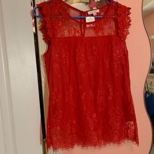 Red lace top